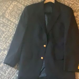 Mens Navy Jos A Bank Sport  Coat 41 L Wool